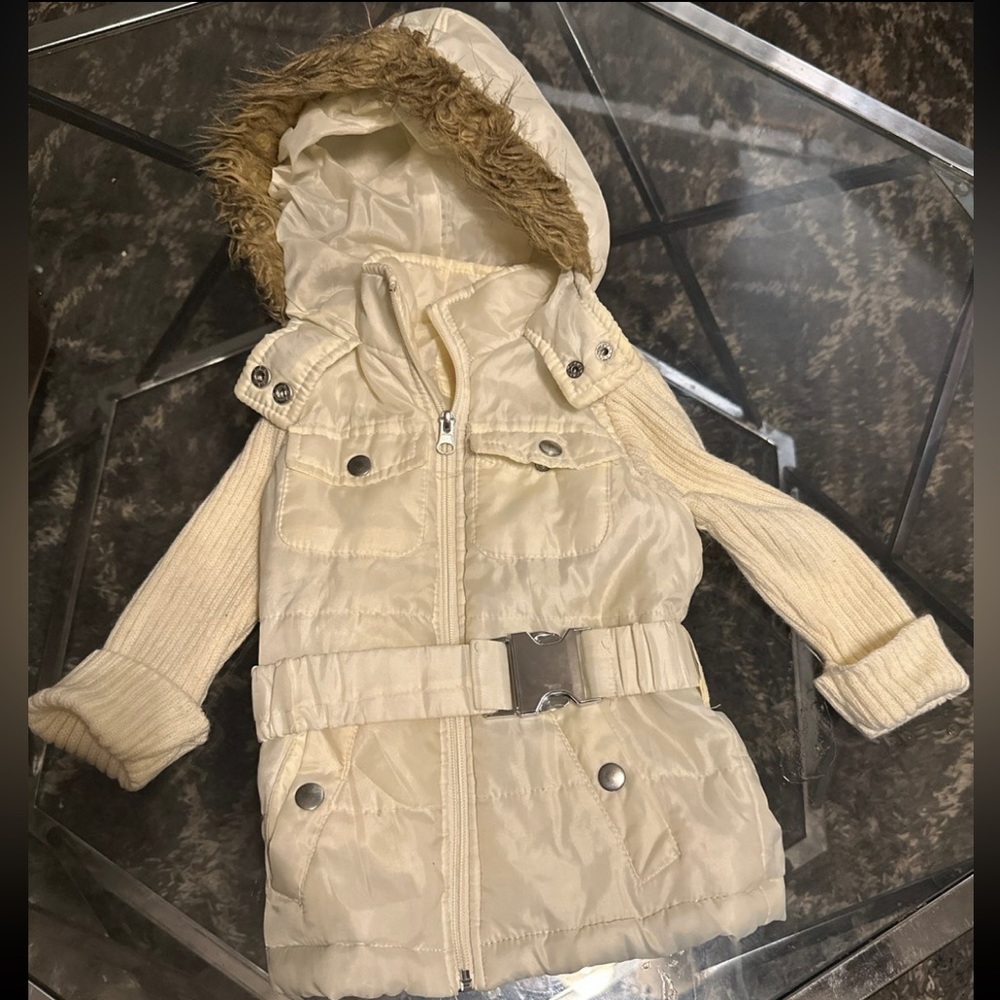 JouJou Cream Toddler Coat Size 3T jacket